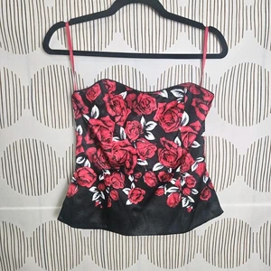 Corsé Bustier Top Punk Grunge Negro Mercado Negro Casa Blanca Elegante Talla 2 - Imagen 1 de 9