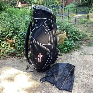 Exotics 14 way cart bag, Black, With Rain Cover - Picture 1 of 10