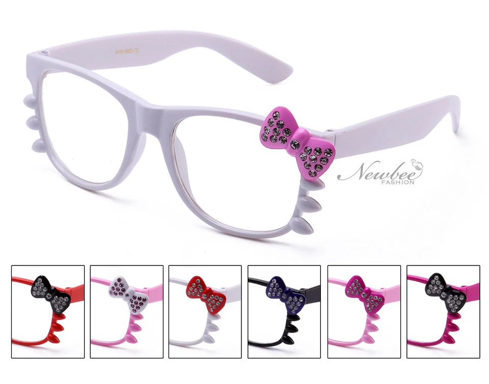 Clear Lens Glasses Women Kitty Style with Rhinestone Cute Kitty Glasses - Image 1 of 1