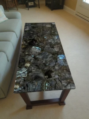 Rectangle Labradorite Dining Table Countertop for Kitchen Natural Gemstone Top - Image 1 of 4