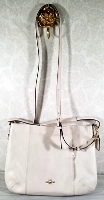 Coach East/West Isabelle 2-way CREAM Pebbled Hobo Bag Style F35809 LEATHER - Image 1 of 4