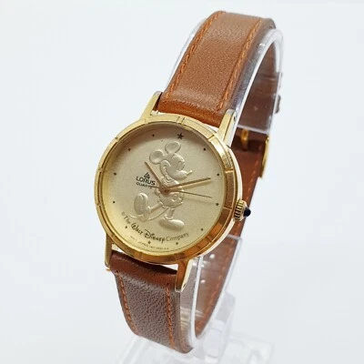 Pequeño Reloj Retirado Mickey Mouse Moneda Oro Lorus 25mm para Mujer y Hombre Raro Años 90 Foto 1 de 4