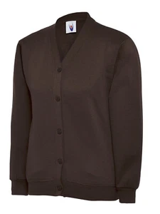 Personalised Custom Embroidered Uneek Childrens Classic Cardigan Uniform Jumper - Picture 1 of 10