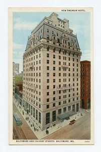 New Emerson Hotel, Baltimore and Calvert Streets, Baltimore, MD Color Postcard - Picture 1 of 2