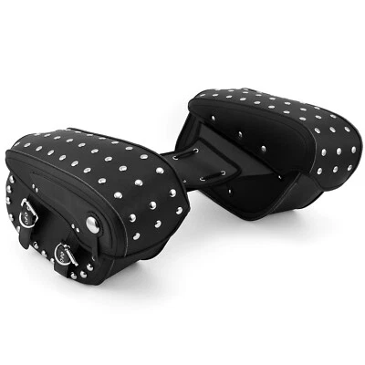 For Harley Fatboy Heritage Softail Motorcycle Side Saddle Bags Black Fit - Image 1 of 4