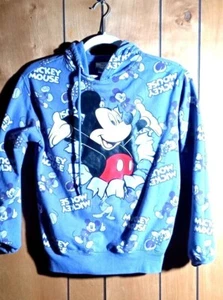 DISNEY'S MICKEY MOUSE JUNIOR HOODED GRAPHIC PULLOVER SWEATSHIRT PURPLE SIZE XS - Picture 1 of 4