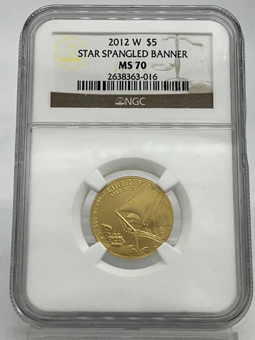 2012 W Star Spangled Banner Gold $5 Gem Brilliant UNC NGC MS70 Cover