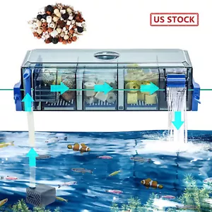 Multi-Layer Aquarium Filter for 5-30 Gallon Fish Tanks Oxygenating Water Wheel - Picture 1 of 16