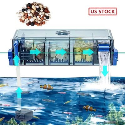 Multi-Layer Aquarium Filter for 5-30 Gallon Fish Tanks Oxygenating Water Wheel - Image 1 of 4