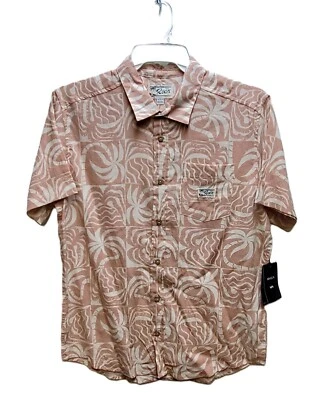 Camisa tejida RVCA EXOOTICA S/S para hombre - malva pálida - mediana - nueva con etiquetas Foto 1 de 4