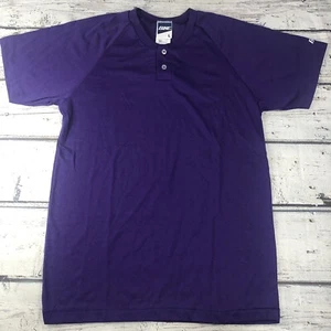 VTG BIKE Athletic Purple T-Shirt SZ L Single Stitch 2 button Shirt Sleeve - Picture 1 of 11