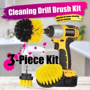 3 Pcs Drill Brush Set Power Scrubber Drill Attachment Carpet Cleaning Tile Grout - Picture 1 of 7