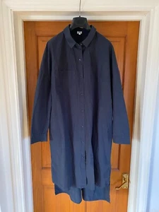 Kin John Lewis Navy Blue Cotton Shirt Dress Size 14 - Picture 1 of 10