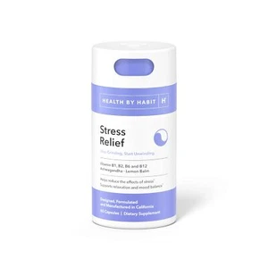 Vitamin Stress Relief Supplement 60 Count B1 B2 Ashwagandha Relaxation Mood B... - Picture 1 of 7