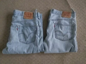 Levi 505 Red Tag Jeans Regular Fit  34 x 34 Lot Of 2 - Picture 1 of 19