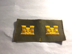 Vintage -US Army Officer- Corps of Engineer Branch Insignia Sew-on OD - Picture 1 of 5