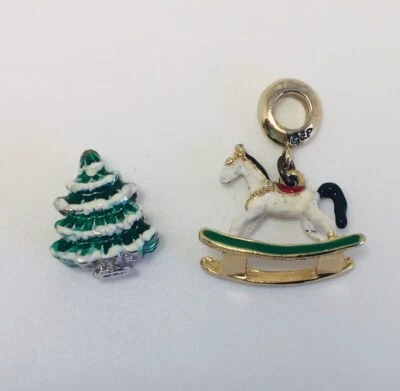 Auténtico Erwin Perla Estampada EP Retirado Vacaciones Navidad Dijes Lote De 2 Foto 1 de 4