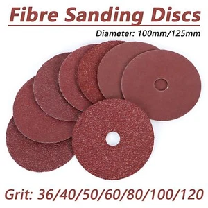 Discos de lijado de fibra 36-120 GranoAbrasivo Almohadilla de respaldo Amoladora angular 100 mm 125 mm - Imagen 1 de 7