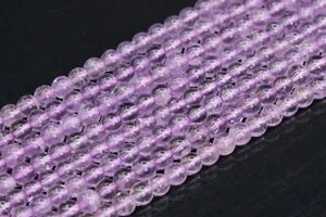 Cuentas de amatista de lavanda translúcida natural genuinas de 4 mm AAA cuentas redondas sueltas - Imagen 1 de 4