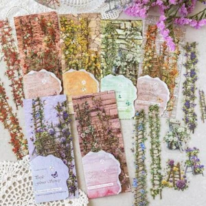 10 Flowers Ladder Stickers Floral Scrapbooking Sticker Journal Album Card Craft - Picture 1 of 13