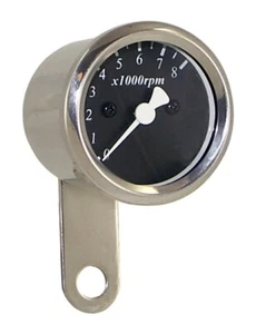 Black Face Mini Tach Tachometer For Harley Handlebars 48047 - Picture 1 of 1