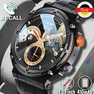 Smartwatch Herren Uhr Pulsuhr Bluetooth Armbanduhr Sportuhr -  Android - Bild 1 von 4