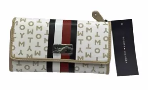 Bolso sin asas Tommy Hilfiger para tarjetas de crédito cheques licencias cuero blanco Tommy - Imagen 1 de 12