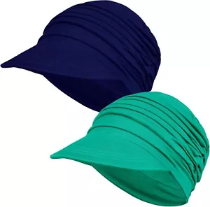 Soft Bamboo Baseball Cap for Women, Chemo Hats One Size, Navy+zircon Green - Picture 1 of 7
