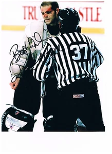 FOTO DE LUCHA SANGRIENTA FIRMADA AUTOGRAFIADA POR RON HEXATALL PHILADELPHIA FLYERS 8X10  - Imagen 1 de 1