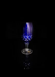 "Vasos de té helado Ajka Arabella azul cobalto cortado a cristal transparente cobalto vasos de 8""" - Imagen 1 de 13
