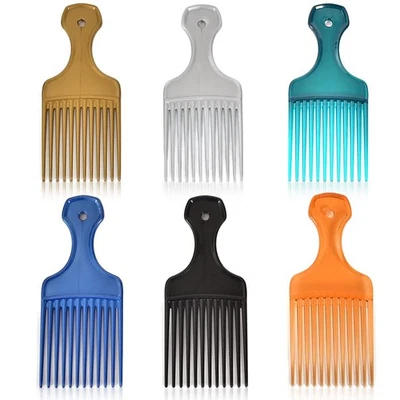 6 Pack Wide Tooth Afro Picks for Curly Hairstyling, 6.3 Inch Plastic Afro Com... - Image 1 of 4