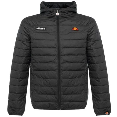 Ellesse Mens Lombardy Padded Full Zip Logo Branded Hooded Jacket in Anthracite - Image 1 of 4