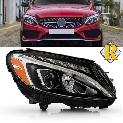 LED Headlight Right Side For 2015-2018 Mercedes Benz C43 AMG C300 C-Class RH Foto 1 de 4