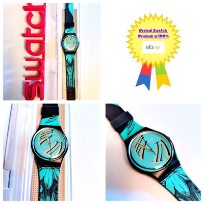 Swatch Gent Nuovo Figueiras 1989 GB125 Vintage Orologio da polso Anni 80 NOS - Immagine 1 di 4