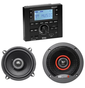 Boss BV6860BH Mobile Home RV Digital Media Stereo+(2) MB Quart 5.25" Speakers - Picture 1 of 12