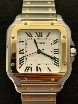 2025 Cartier Santos De Cartier Medium W2SA0016 TwoTone Gold & Stainless FULL SET - Image 1 of 4