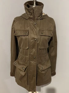 Fat Face Sussex Heritage Utility-Damenjacke gewachst mit Kapuze BRAUN US-Größe 4 gebraucht, in einwandfreiem Zustand - Bild 1 von 7