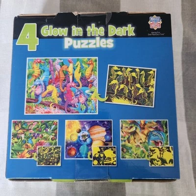 GLOW IN THE DARK NATURE PUZZLE SET 4 Sets 100 Pc/set 6+ - Image 1 of 2