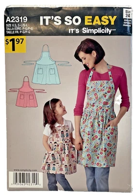 Simplicity Sewing Pattern A2319 Child’s & Misses’ Adjustable Apron UNCUT - Image 1 of 4