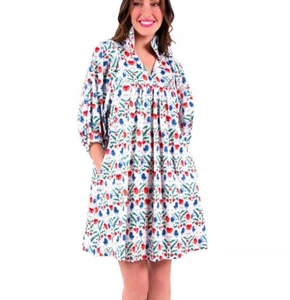 Emily McCarthy Stella Puff Sleeve Ruffle Collar Short Dress size XS Poppy Party - Picture 1 of 4