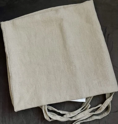 Funda de Almohada IKEA Ursula Grande Euro Sham Ramie 26 X 26 Beige Con Corbatas Foto 1 de 4