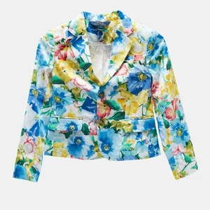 Polo Ralph Lauren Kids Multicolor Floral Print Cotton Blazer 7 Yrs - Picture 1 of 7