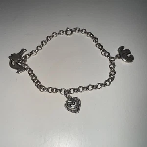 kalevala koru silver Charm Bracelet Bear (bravery) Heart & Little Bird Finland - Picture 1 of 13