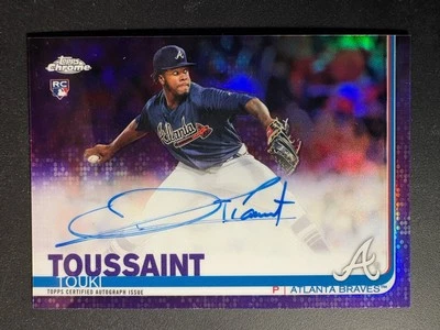 2019 Topps Chrome Touki Toussaint Rookie Auto RC Purple Refractor #187/250 - Image 1 of 2