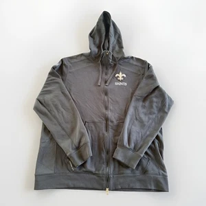 Nike New Orleans Saints Hoodie Mens XXL Black Therma Fit On Field Pullover Zip - Picture 1 of 8