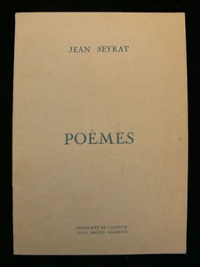 Jean Seyrat - French Poet c.1950 Signed Copy of Poemes - Picture 1 of 1