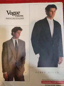Vogue American Designer Pattern - Perry Ellis Men's Jacket size 38-40-42 Uncut - Picture 1 of 3