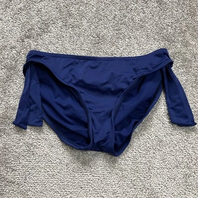 Mossimo Bikini Bottom Womens Small Solid Blue Side Lace Mid Rise Summer Beach - Image 1 of 4
