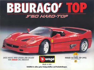 Bburago Pagina Pubblicitaria, Ferrari F 50 Hard-Top in 1-18...#9502f - Foto 1 di 1