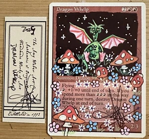 MTG Dragon Whelp Alter Altered Sketch Art Amy WEBER Magic - Picture 1 of 2